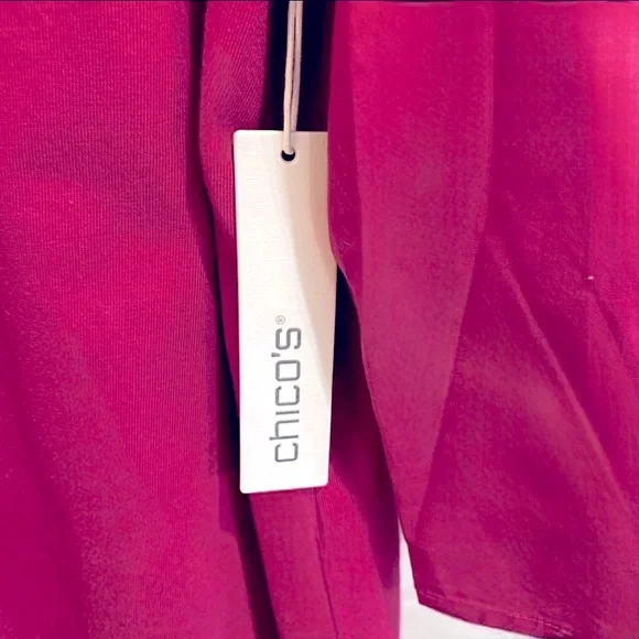 NWT Chico’s Pink V-Neck 3/4 Sleeve Fall Top, M, 8 - Picture 2 of 11